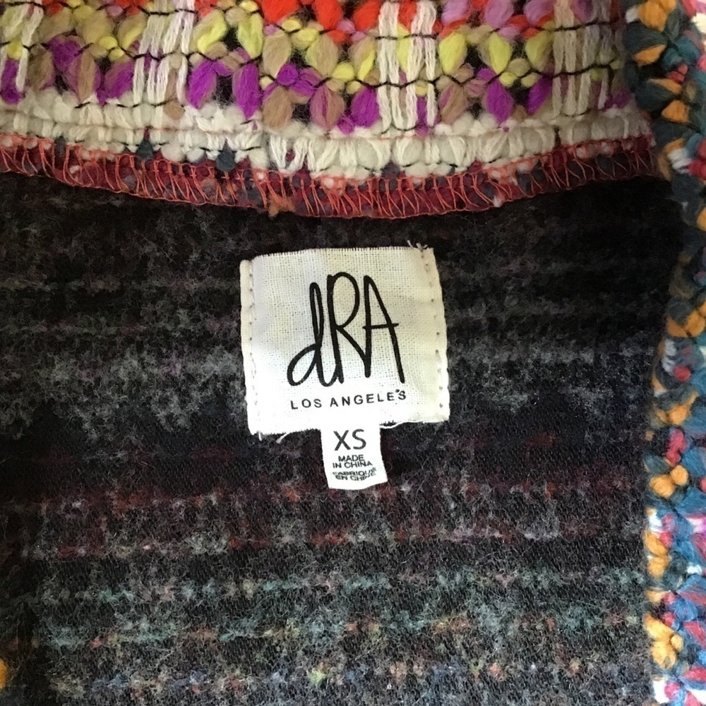ANTHROPOLOGIE dRA Yoko Jacket Size XS Oversize Fit Boho Open Multicolor - Picture 10 of 12